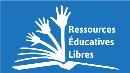 [texte] Ressources Éducatives Libres [Images] Livre dont les pages se transforment en mains levées (logo des ressources éducatives libres)