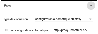 Configuration automatique du proxy